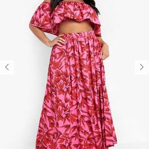 TWO PIECE MAXI SKIRT & CROP TOP